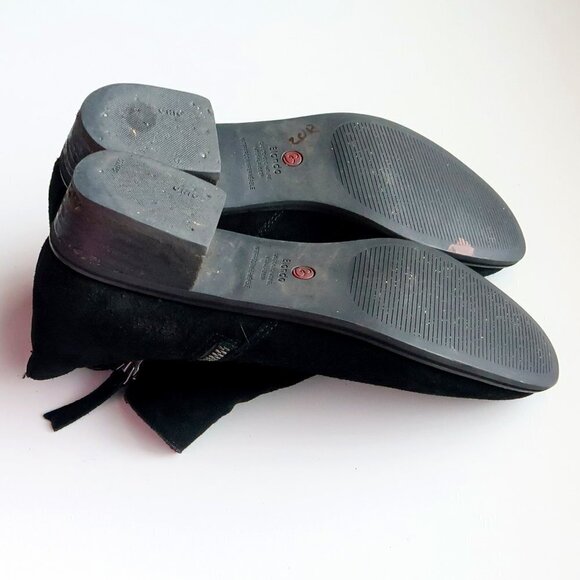 Blondo Waterproof Black Suede Leather Block Heel Ankle Boots Booties Size 10 - Picture 14 of 16